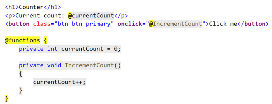 1001binary's tweet photo. I would have a question about #blazor, whether we can separate the code block inside @@functions? Thanks. For example: they can be located in an another class library.
#MSbuild19 #MSBuild2019 @shanselman @danroth27 #web #html #css #js #javascript #dev #webassembly #function ๐๐ https://t.co/8B1qCdK1qQ