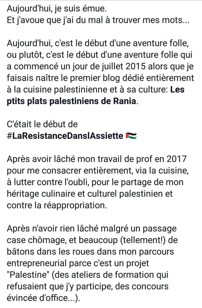 PlatsPalestine's tweet photo. Marhaba Twitter!
J'ai une grande nouvelle à vous annoncer!
Je suis en train de créer le premier CENTRE CULTUREL ET GASTRONOMIQUE PALESTINIEN!
 🇵🇸 🇵🇸🇵🇸
Infos et dons dans ce lien 👇🏼
RT et do3as massifs appréciés svp!
Merci! 🙏🙏🙏
Tahya Falastin! 🇵🇸
https://t.co/YAWjGHHxUx https://t.co/wYvqnE1Kzg
