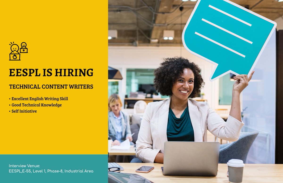 Mtechthesis3's tweet photo. @eespl5 are hiring Technical content writers.

Experienced and Fresher Candidates with Engineering background can visit our office in Mohali, walk-In Interview in between 10:00 AM to 2:00 PM.

Contact at: 0172-4638606, +91-8284049606, 7508800118 https://t.co/2mKxRHB3dS