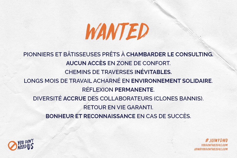 YDNU_'s tweet photo. Etudiant(e), free-lance ou profil SSII en quête d'aventure ?

Que tu soies mordu de #développement, passionné de #Data, issu de la #Finance ou même de tout autre domaine (on a une anthropologue à bord !), une place t'attends au sein de notre boîte de conseil 🤘 

#joinYDNU https://t.co/1aymg6CT88