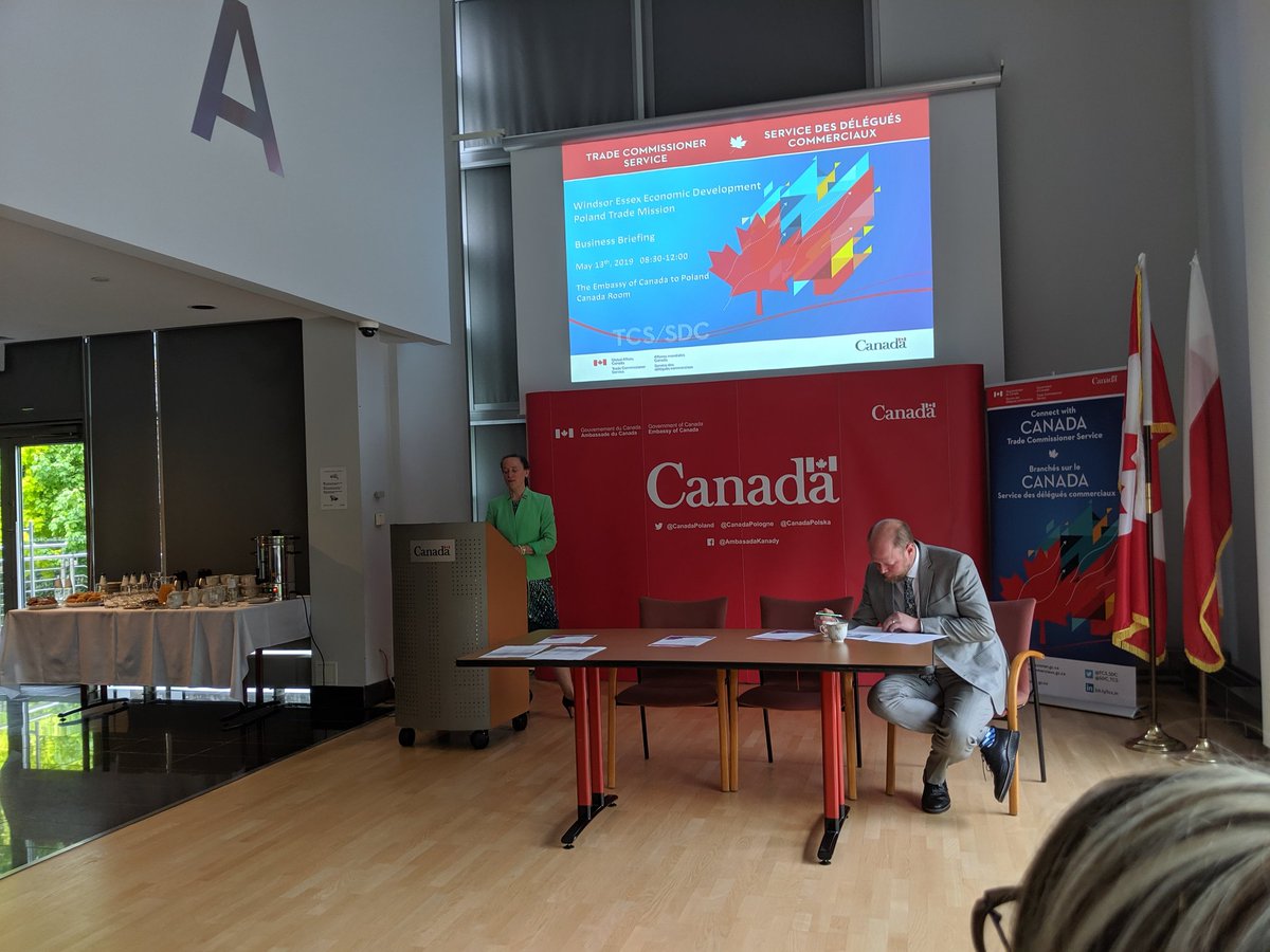pcalarco's tweet photo. At the Canadian Embassy in Warsaw today, with Ambassador to Poland #canadapl https://t.co/BiCSRSuVDK