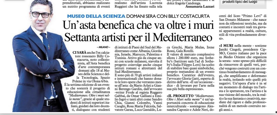Un'asta benefica che va oltre i muri. Settanta artisti per il Mediterraneo. Da <a href="/ILGIORNOCronaca/">IL GIORNO Cronaca</a>
