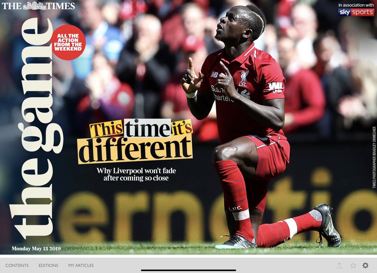 davidyelland's tweet photo. London sports editors know their market is full of Liverpool fans and not many @ManCity fans. I know. I remember that when editing the biggest paper. I have always been a rare Blue since I moved south. But to lead on a losing team when we win back to backs? #werenotreallyhere https://t.co/ttQHDCgIMY