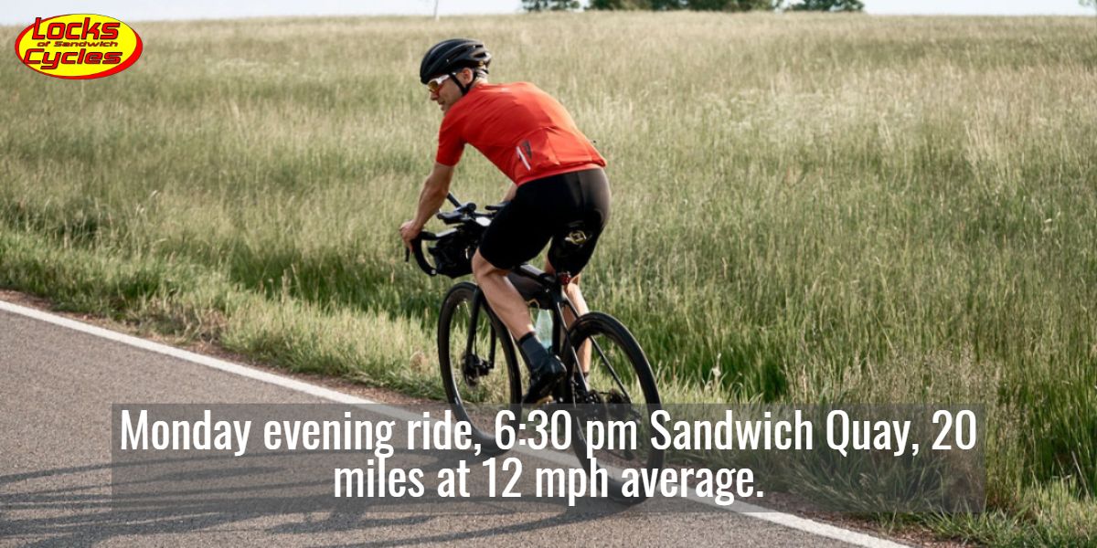 locksofsandwich's tweet photo. Monday night ride on as normal this evening.  6:30 pm from Sandwich Quay, 20 miles with a stop off at The Rose, at a nice steady 12 mph average. #eveningride #summermiles #summersmiles #ridesocial #fromwhereweride #LocksofSandwich https://t.co/TYhGw972lx