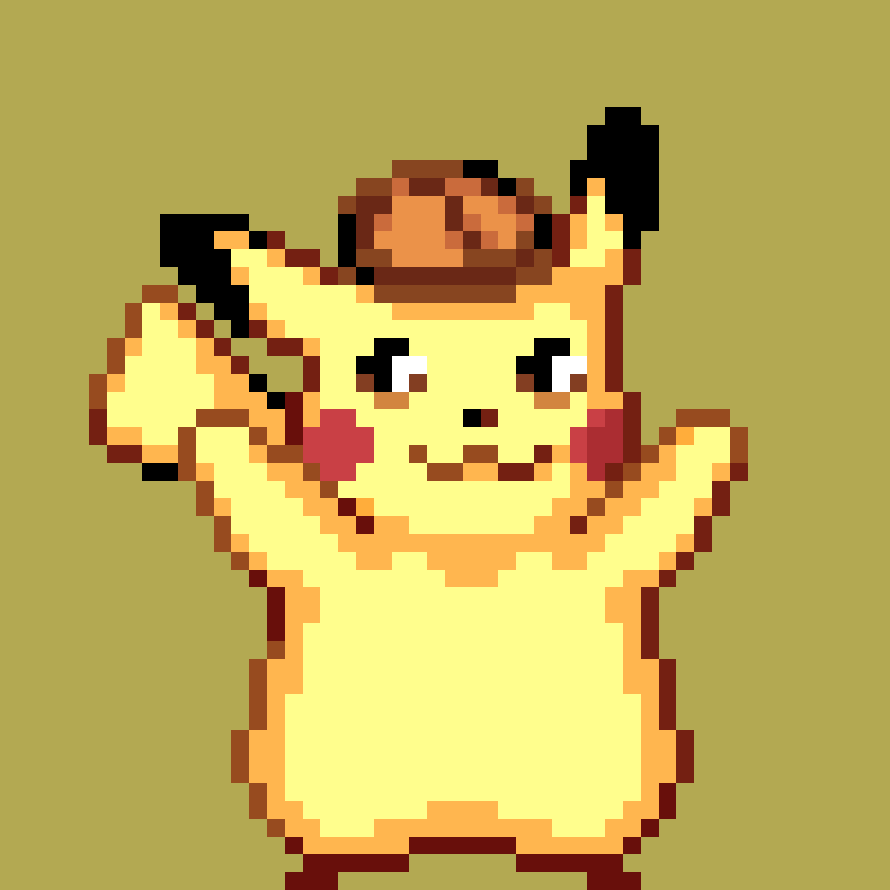 a cute #PikachuDetective appears for @Pixel_Dailies

#pixelart #Pokémon #ドット絵 #pixel_Dailies #aseprite