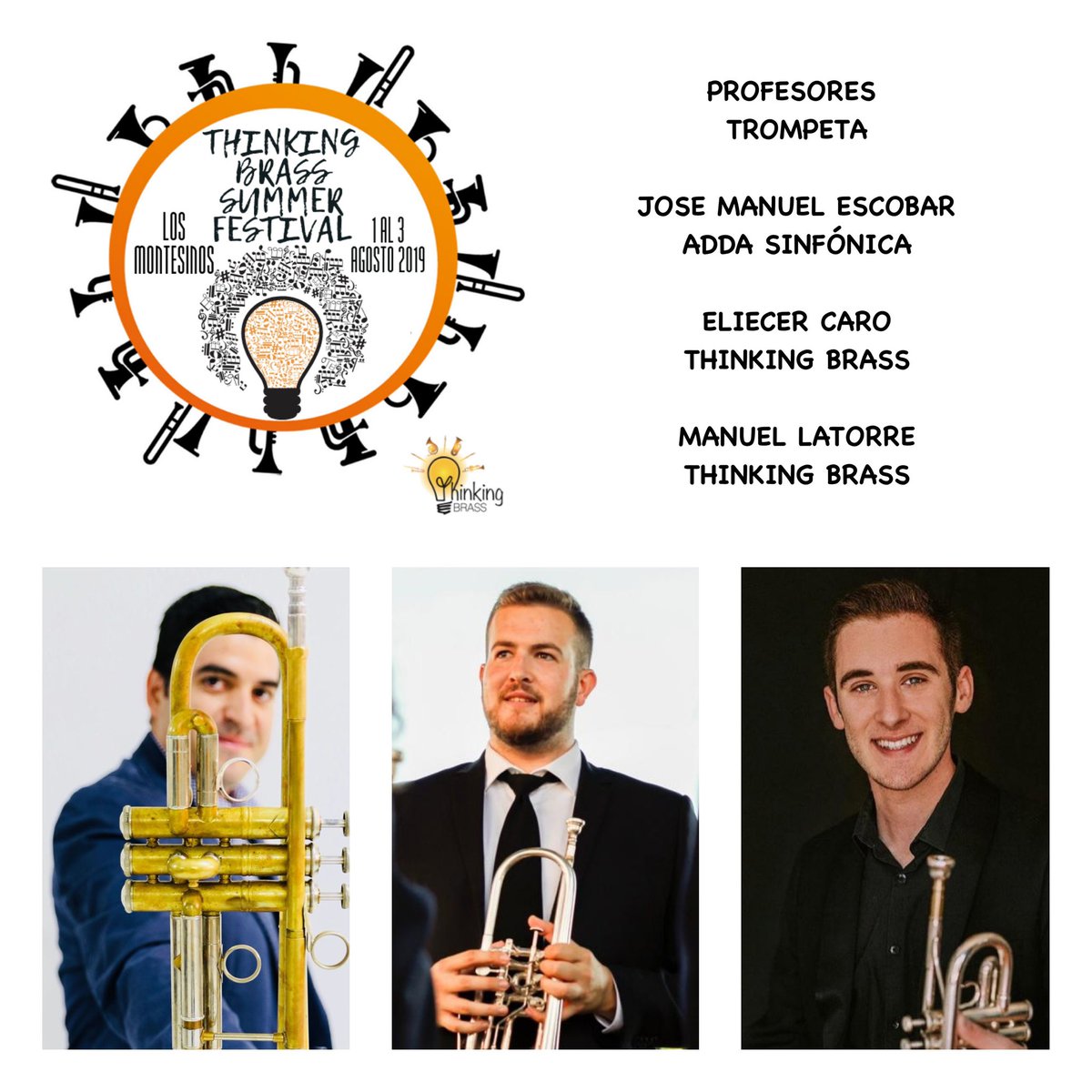 ThinkingBrass's tweet photo. 💡Thinking Brass Festival
📍Los Montesinos (Alicante)
📅1 al 3 Agosto 2019

Aula de Trompeta y Aula de Trompa https://t.co/PTSqRONjBf
