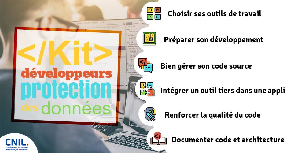 🔧| Les #développeurs sont amenés à créer des programmes qui collectent/traitent des données personnelles. La <a href="/CNIL/">CNIL</a> leur propose un kit de bonnes pratiques pour penser à la sécurité et à la protection des données dès la conception #dev → cnil.fr/fr/developpeur…