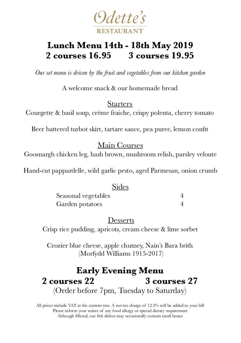 Odettes Restaurant (@odettes_rest) on Twitter photo Our Set menu Tuesday to Saturday. A la carte menu is available also for lunch and dinner #primrosehill odettesprimrosehill.com Our Set menu Tuesday to Saturday. A la carte menu is available also for lunch and dinner #primrosehill odettesprimrosehill.com