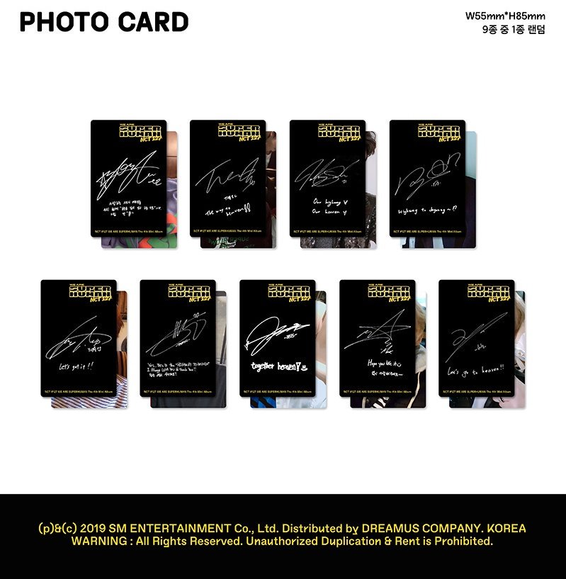 NCT127 SUPERHUMAN キノ トレカ テヨン 初版盤 190513 NCT #127 WE ARE SUPERHUMAN 4th mini album package detail