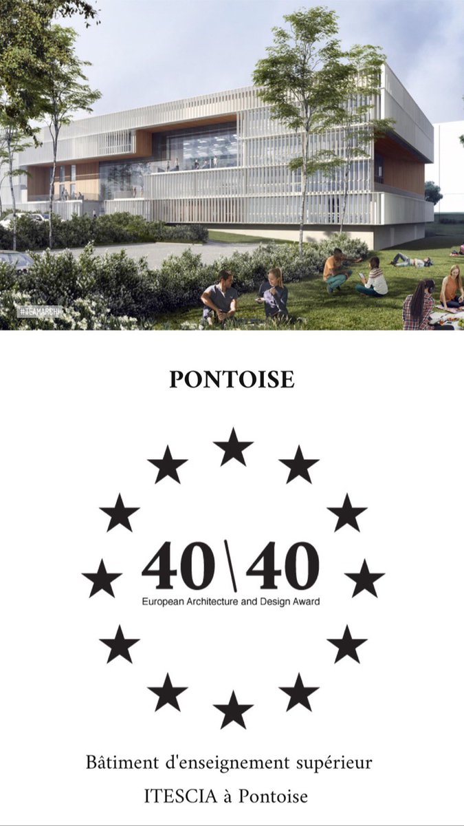 Le prix d’Architecture 40under40 m’a été décerné cette année succédant ainsi à Antoine mon associé, mais à travers nous c’est bien entendu le travail de toute l’agence et de nos collaborateurs qui est récompensé alors merci à eux. #teamarchi #40under40 #architecture