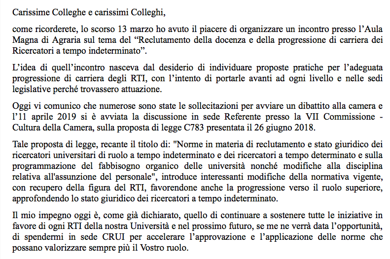 ProfVacca's tweet image. E' senza sosta l'impegno del prof. Angelo Vacca nei confronti dei #ricercatori a tempo indeterminato.