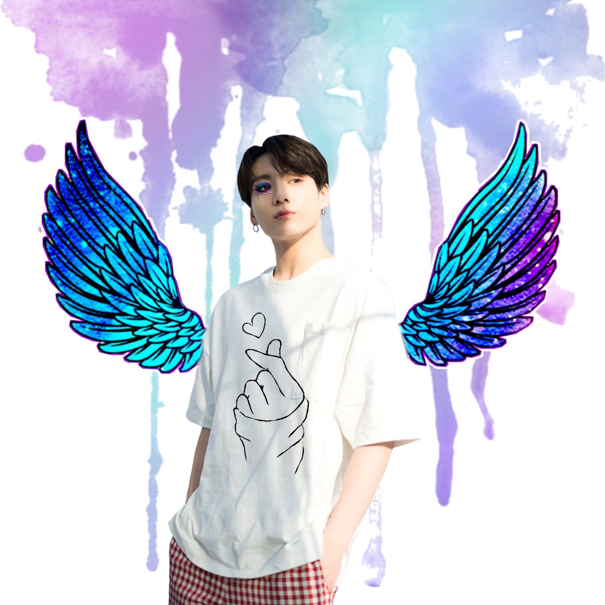 Kendi yaptığım bir edit sol göze makyaj yaptım evet biraz tuhaf💕 #JUNGKOOK
