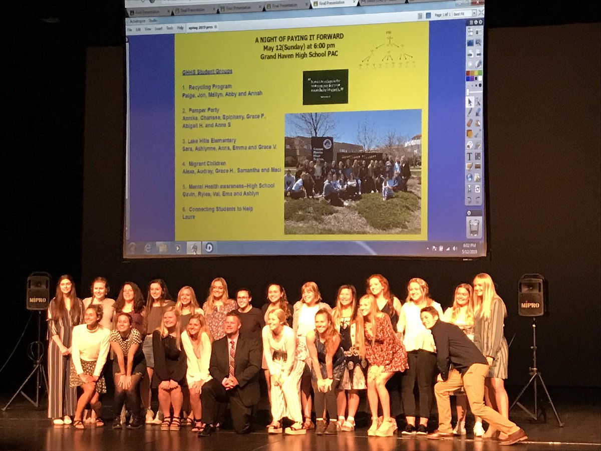 Great group of students and project at our <a href="/ghhsbucs/">Grand Haven HS</a> Pay-It-Forward event last night! Good things ahead for these individuals and our world with them leading and making an impact on those around them!