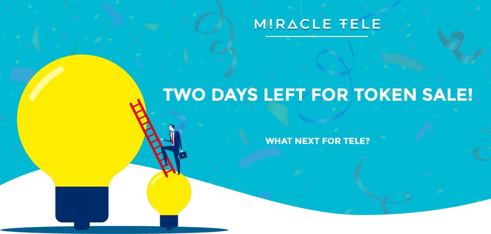 MiracleTelecom's tweet photo. Two more days to #Tele #tokensale ending! Where does #Miracletele goes from here? First stop, exchanges? Next stop... exciting updates inbound this week!
#telco #telecom #blockchain #mobileoperator #telecommunications #mvno #crypto #cryptocurrency #fintech #token #rewards #profit https://t.co/9mStRxvlov