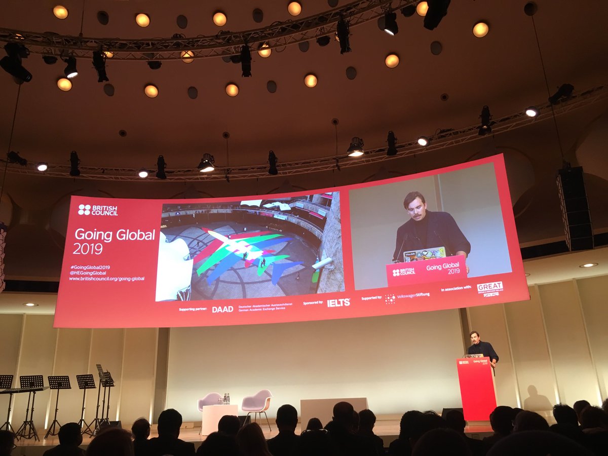 JoBeall1's tweet photo. James Bridle opening Going Global 2019 in Berlin with a bang #GoingGlobal19 ⁦@HEGoingGlobal⁩ ⁦@BritishCouncil⁩ https://t.co/zsmsr3N5TV