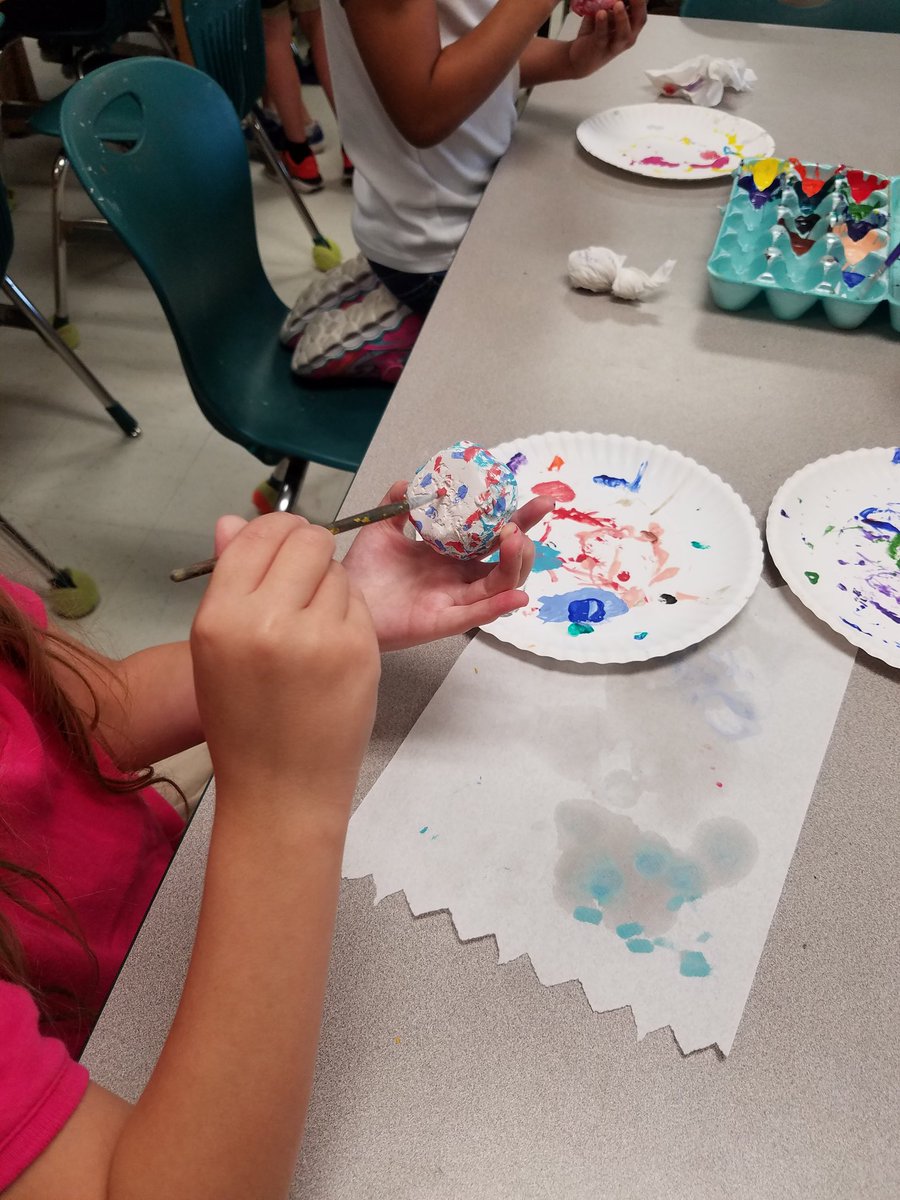 Our wonderful creative Ss enjoying painting their clay creations. <a href="/cypresscreekvcs/">Cypress Creek</a> #ottersunite