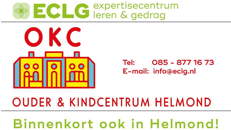 Binnenkort ook in Helmond
Over enkele dagen openen wij ook onze praktijk in Helmond. Wij zijn dan te vinden in het OKC aan de Europaweg 99 te Helmond. 
Meer informatie vindt u op: eclg.nl en expertisecentrum-dyslexie.nl