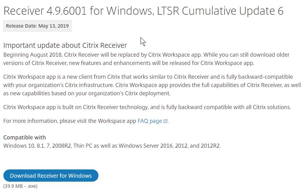Citrix 4 download receiver Receiver 4.8