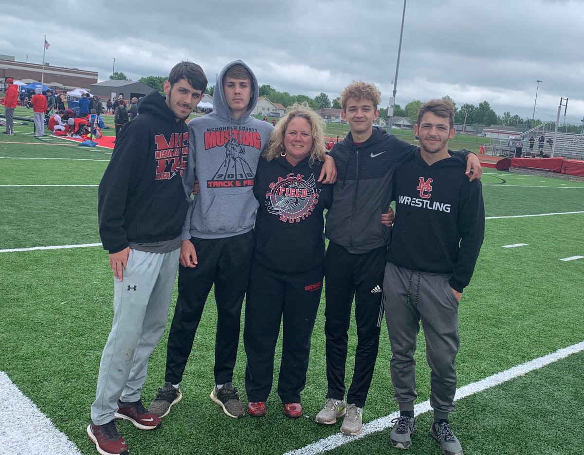 MCMustangTrack's tweet photo. Very successful Districts! We had 11 athletes qualify for sectionals in 8 events. Elliot Wolfe is the district champ in discus! Other qualifiers include: Elliot Wolfe - shot; Michael Williams - LJ; Corbin Jones - 100, TJ; Ragan Wilson - 800; and both 4x8 squads. @MC__athletics https://t.co/GsGSXedAkG