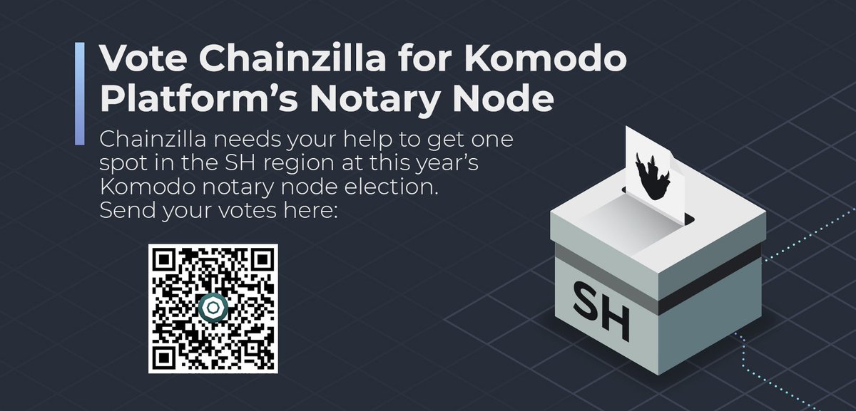 Chainzillaio's tweet image. There's less than 12 hours left to Vote! Help us elect Chainzilla as a @KomodoPlatform notary node.

Send your VOTE here:👉🏼RAfJvh7cGEYavic3NSZhg9QERGpJ3KfTV5👈🏼

#blockchain #dpow #notary #bitcoin $kmd
