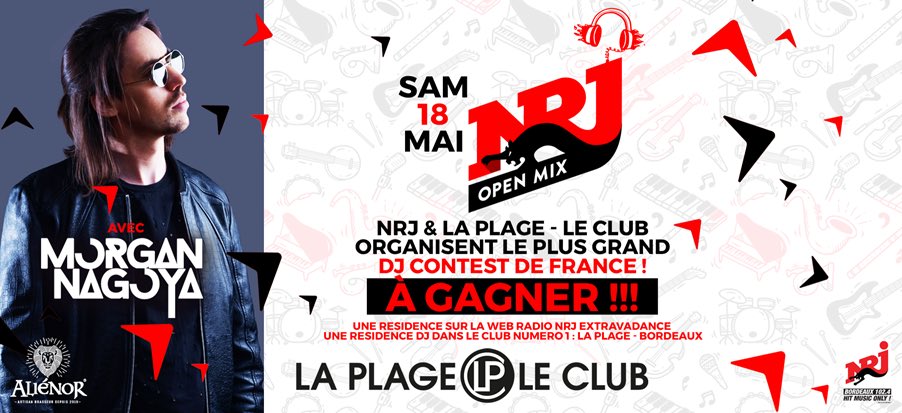 NRJ BORDEAUX (@nrjbordeaux) on Twitter photo ‼️‼️ <a href="/laplageleclub/">LA PLAGE-LE CLUB</a> <a href="/NRJBORDEAUX/">NRJ BORDEAUX</a> et <a href="/MNagoyaOfficial/">Morgan Nagoya</a> organisent le plus grand DJ contest de France !
Pour participer :
• Envois ton mix en message via Soundcloud sur facebook : La Plage
• Partage le sur ton mur en taguant : NRJ extravadance & LA PLAGE-LE CLUB BORDEAUX OFFICIEL ‼️‼️ <a href="/laplageleclub/">LA PLAGE-LE CLUB</a> <a href="/NRJBORDEAUX/">NRJ BORDEAUX</a> et <a href="/MNagoyaOfficial/">Morgan Nagoya</a> organisent le plus grand DJ contest de France !
Pour participer :
• Envois ton mix en message via Soundcloud sur facebook : La Plage
• Partage le sur ton mur en taguant : NRJ extravadance & LA PLAGE-LE CLUB BORDEAUX OFFICIEL