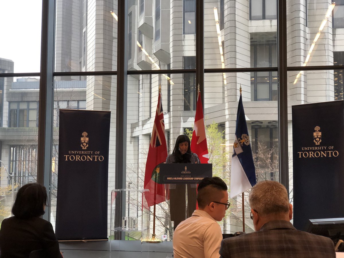 LuciaAnnaC's tweet image. Important lessons today at 2nd annual @UofT Angela Hildyard Leadership Symposium; speaker Zabeen Hirji: “Leadership is not a position nor a title-it is action and example.”