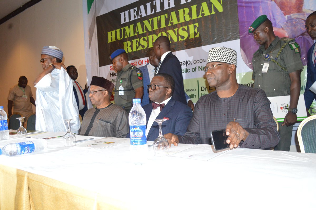 Prof. Isaac Adewole (@isaacfadewole) on Twitter photo A big thank you to Vice President <a href="/ProfOsinbajo/">Prof. Yemi Osinbajo</a> represented by the SGF, Boss Mustapha, at the Nigeria Health In Humanitarian Response Dialogue held in Abuja today with the theme: The Role of the Health Sector in Humanitarian Crisis. A big thank you to Vice President <a href="/ProfOsinbajo/">Prof. Yemi Osinbajo</a> represented by the SGF, Boss Mustapha, at the Nigeria Health In Humanitarian Response Dialogue held in Abuja today with the theme: The Role of the Health Sector in Humanitarian Crisis.