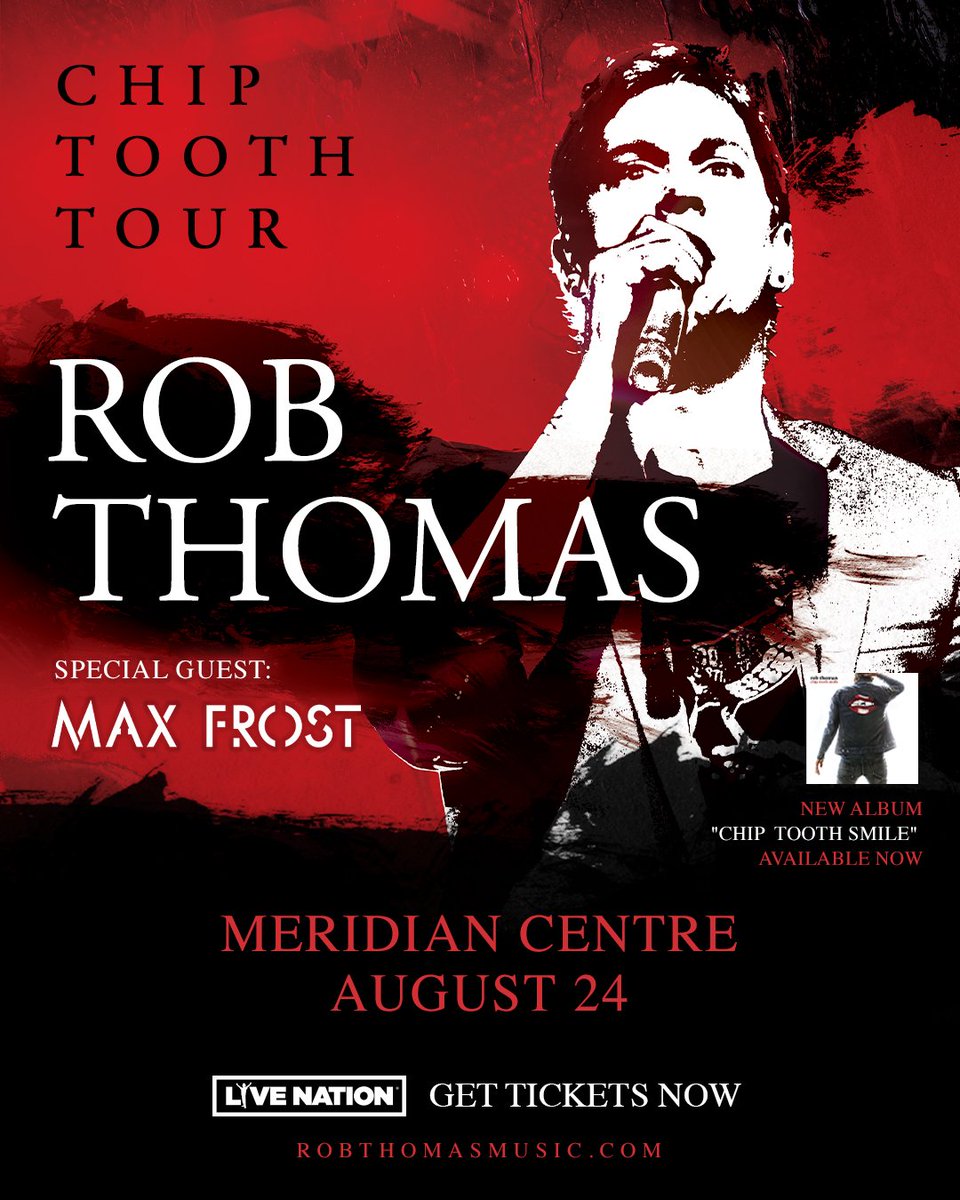 So excited to announce #robthomas hits @MeridianCtre August 24th.  Only 4 Ontario shows.  Tickets on sale Friday ticketmaster.ca/event/100056A9…