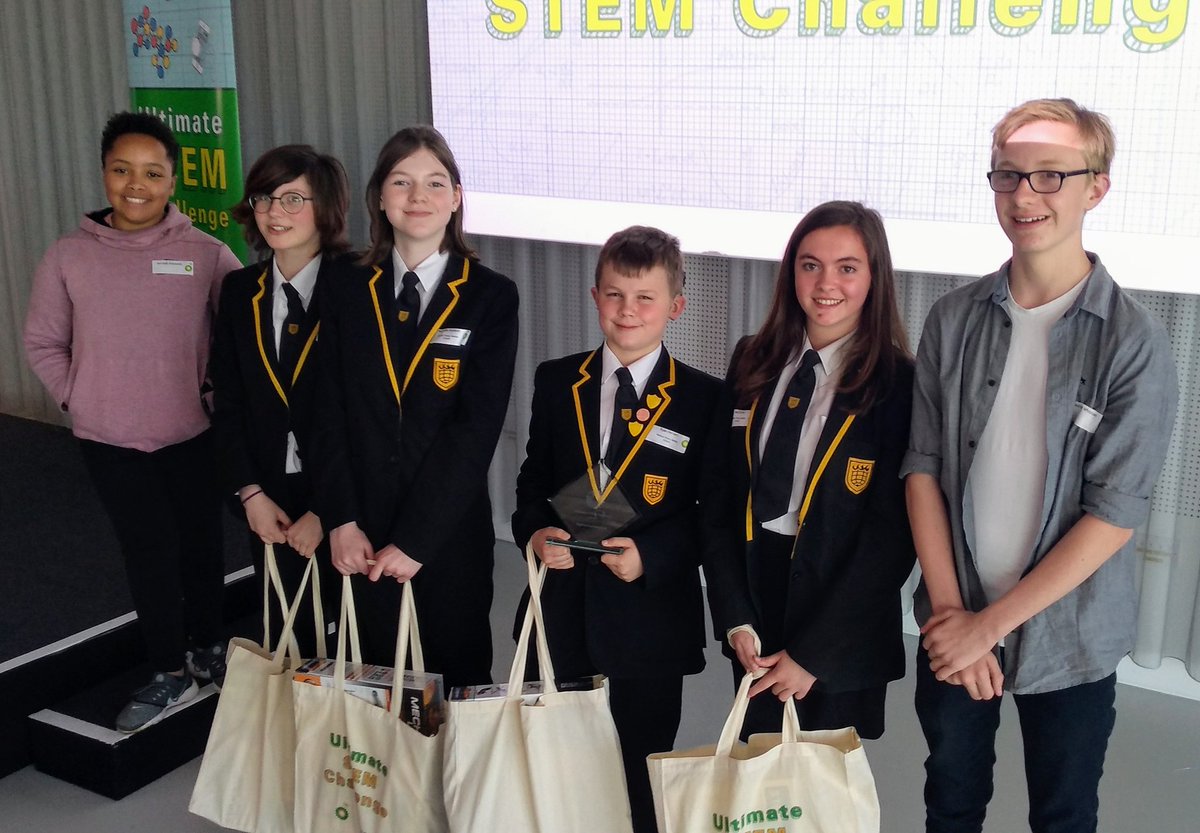 WaltonPriory's tweet photo. Well we didn't win this year, but we have goodie bags and a lovely "Highly Commended" trophy. Amazing day, the team was fabulous, brilliant work by WPMS STEM again! #ultimatestemchallenge
 https://t.co/4jgXWoRGZN