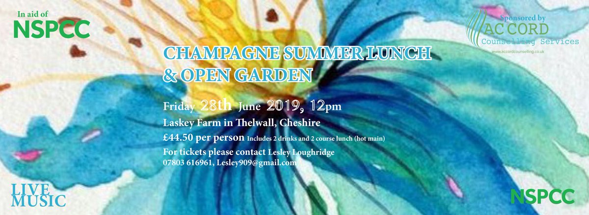 ElleEventsMCR's tweet photo. Our fab next event - The NSPCC Champagne Summer Lunch in Thelwall, Cheshire, on Friday 28th June. This lovely event will be held in the awarding gardens of Laskey Farm, Thelwall, with all proceeds going to @NSPCC . https://t.co/eN74IQXYes for tickets. available from 18th May https://t.co/hA7MYaJWv2