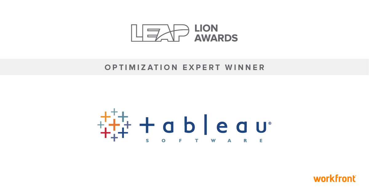 gclinger's tweet image. Congratulations to @Tableau on being named the #OptimizationExpert Lion Award Winner at #2019Leap   bit.ly/2VvvOSW