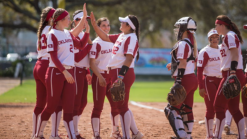 Big12Conference's tweet photo. Not one.. not two.. but 4⃣ #Big12SB teams are heading to the @NCAAsoftball Championship!

Find out when you can catch their Regional games this week ➡️ https://t.co/MVuGGUbFZE. https://t.co/81ABhxC7lM