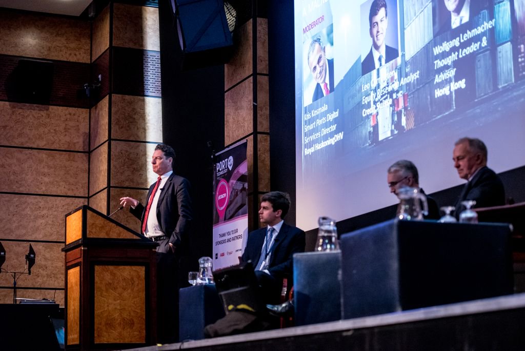 PortTechnology's tweet photo. #CTAC19 "Two thirds of the value created for the economy will be platform-driven" says @W_Lehmacher 

#Automation #Digitization #GlobalTrade https://t.co/pOCcNNR0wR