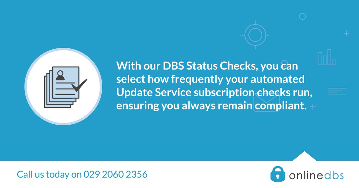 ChecksDirect's tweet image. Our #DBSStatusChecks allow you to select the frequency of your #UpdateService checks, ensuring you always remain compliant &amp;gt;&amp;gt; onlinedbs.co.uk/other-checks-a… #OnlineDBS #DBS