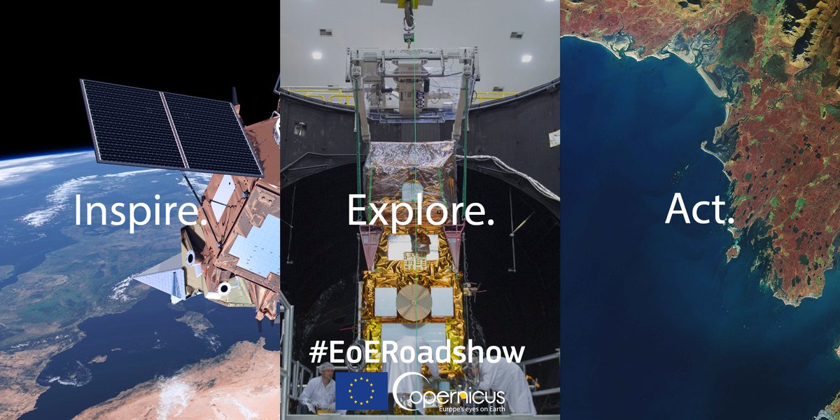CopernicusEU's tweet photo. Ever wondered what skills do you need to work in the Earth Observation sector?

Copernicus 'Eyes on Earth' Roadshow - 5 events in 5 EU countries to bring the Copernicus programme closer to EU citizens🇪🇺

More #EoERoadshow information and dates ➡️ https://t.co/p6NQACkoNe https://t.co/7dNNzbk0nF