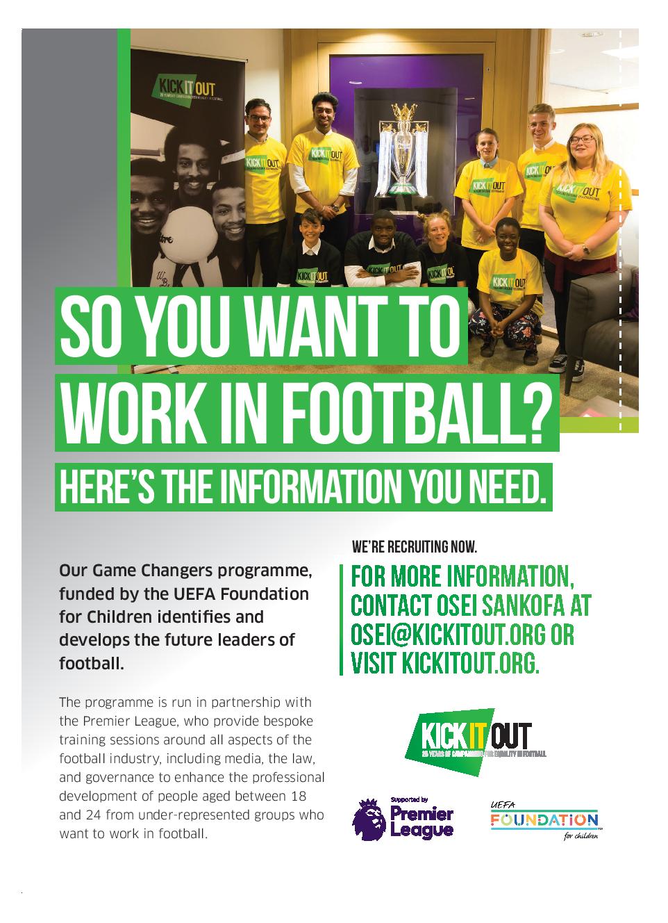 Kick It Out Pa Twitter Want To Get Involved With Kick It Out We Re Recruiting For Our Aspire And Game Changers Programmes Apply Now This Is A Brilliant Opportunity To Enhance Kick It Out Pa Twitter Want To Get Involved With Kick It Out We Re Recruiting For Our Aspire And Game Changers Programmes Apply Now This Is A Brilliant Opportunity To Enhance