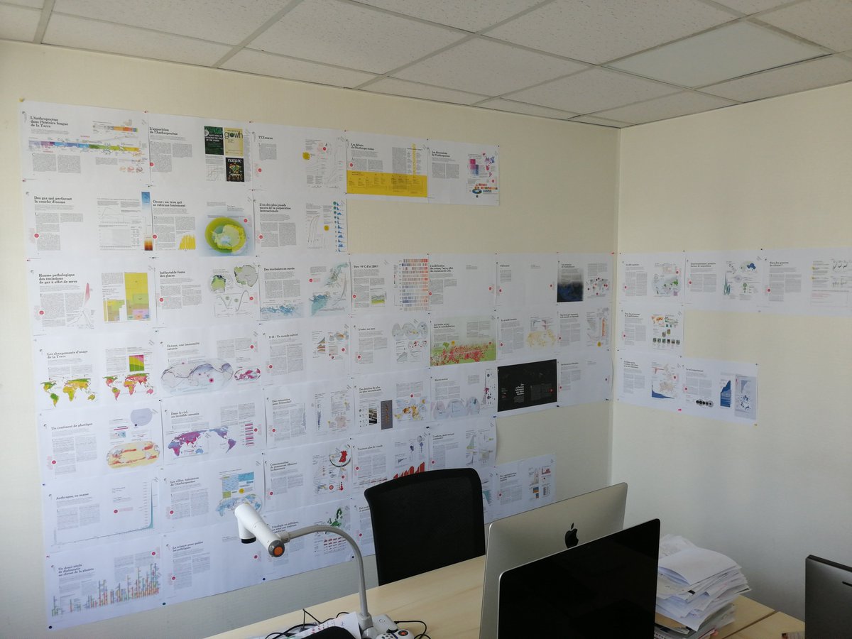 Gemenne's tweet photo. L'Atlas de l'#Anthropocène : on touche au but ! L'ensemble des données de la crise écologique rassemblées en planches didactiques, avec une centaine de cartes et graphiques, pour que chacun puisse réaliser l'ampleur du défi. Sortie en librairies fin août, aux Presses de Sc Po ! https://t.co/JgXXGS2Gaz