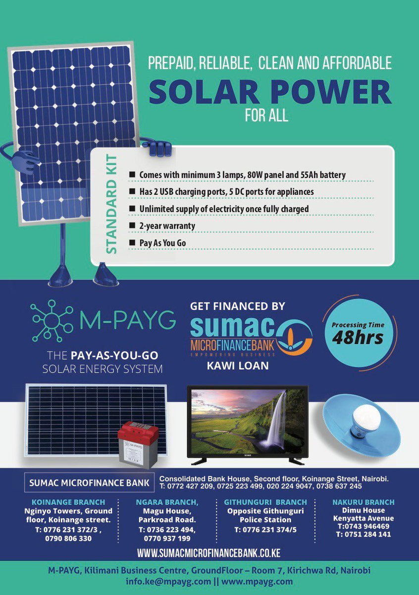 Sumac Bank On Twitter Sumac And M Payg Brings Solar Closer