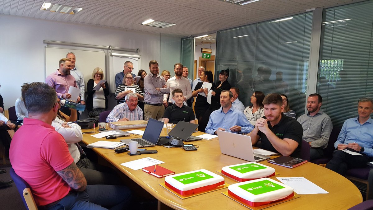 Myrtle8484Lisa's tweet photo. Happy 150th BAM celebrating with cake and a BAM quiz. Well done Dot Powell's team on winning. @BAMConstructUK #BAM150 https://t.co/oEKmszPtDG