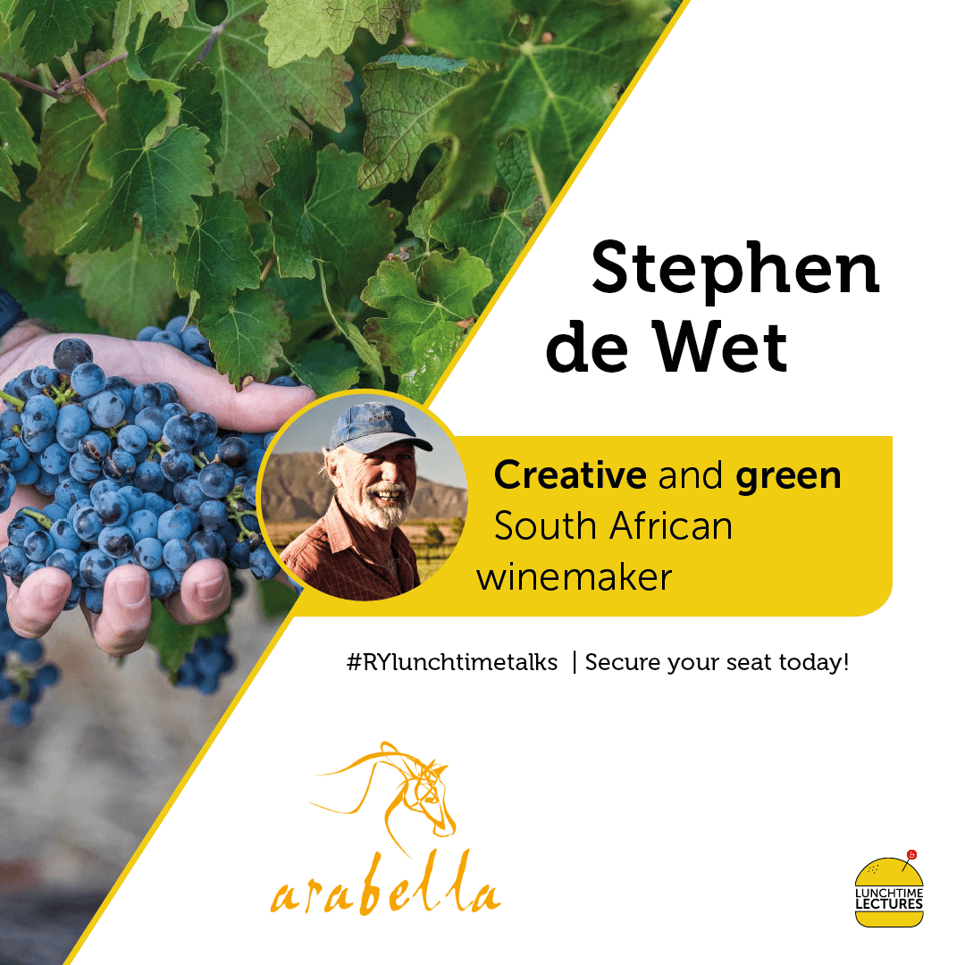RedAndYellowEd's tweet photo. Discover the creative and greener side of South African winemaking - Stephen de Wet of @ArabellaWines will be joining us on campus on Wednesday for a Lunchtime Lecture 📕📒 Check out our Facebook event for more details: https://t.co/A0pE3TdhFn #RYlunchtimetalks https://t.co/eKpGHS1drs