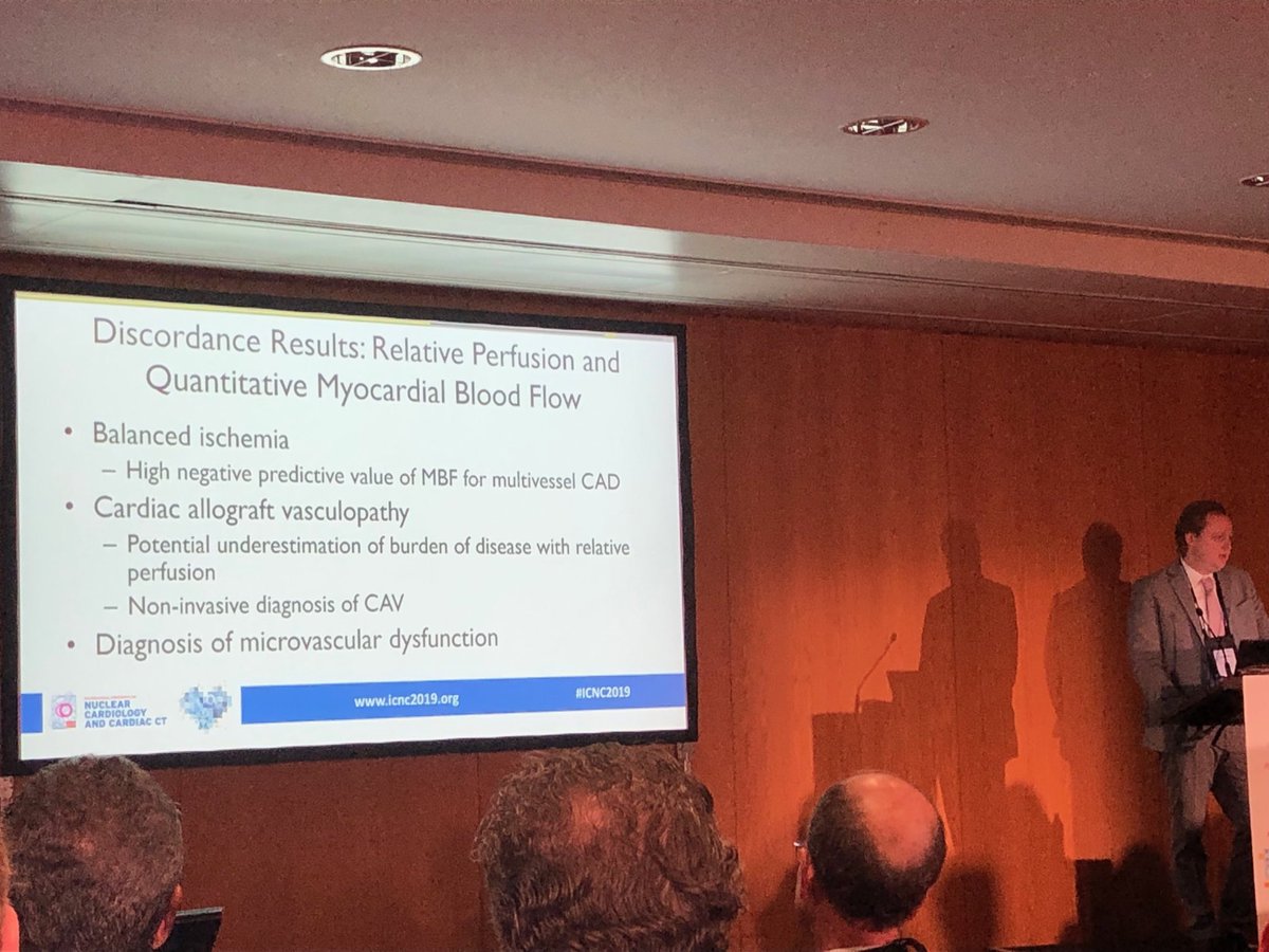 Very nice review of evaluation & management of discordant results on test results for CAD ⁦@PaulCremerMD⁩ #ICNC2019 and great predictive value on OHT patients using #cardiacPet