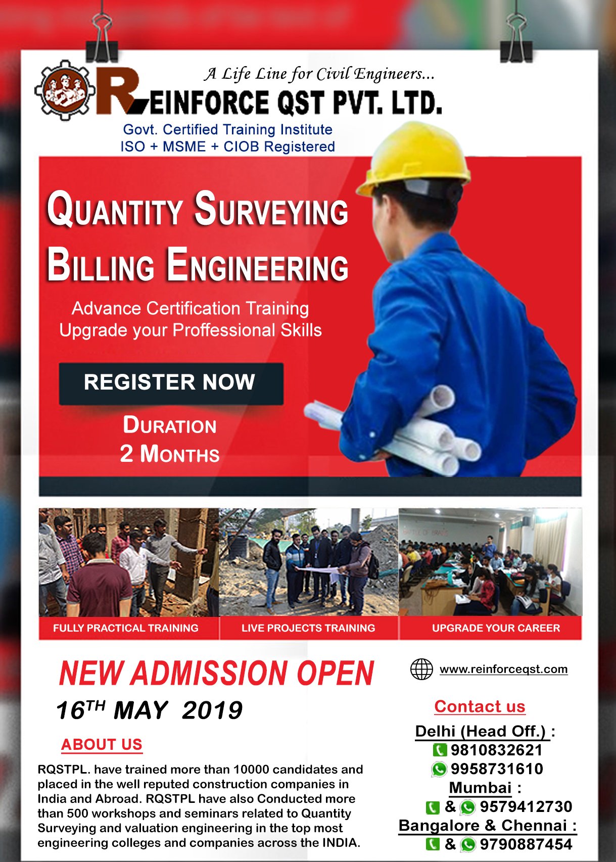 REINFORCE, Civil Engineering Training Institute on X 