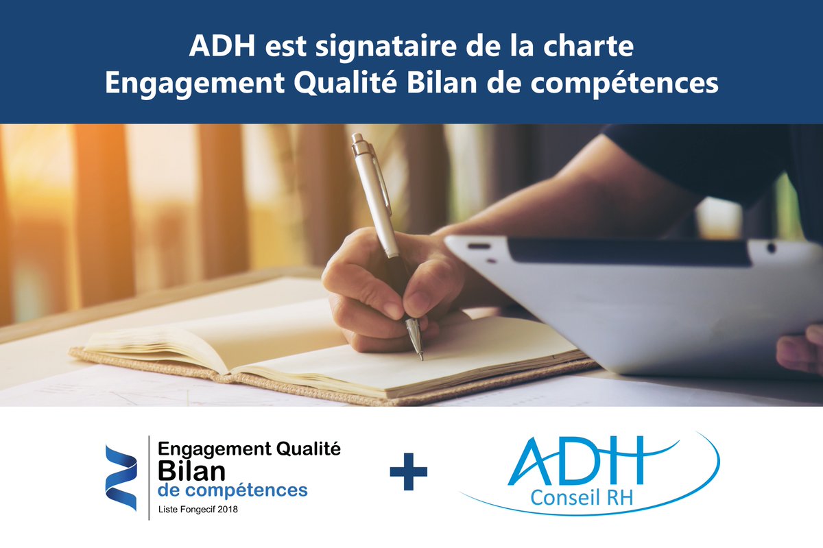 ⚡#BilanDeCompétences
ADH a signé la charte qualité "#Engagement #Qualité Bilan de compétences"✍pour attester notre volonté de le maintenir à ce haut niveau de qualité humaine, méthodologique et déontologique qui caractérise nos pratiques.✅
Votre réussite est NOTRE PRIORITÉ !