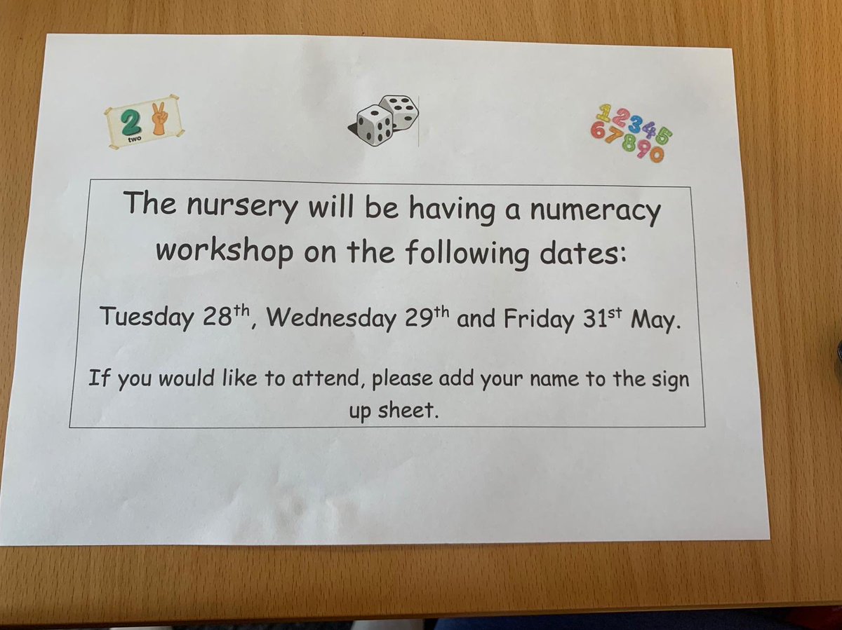 glencairn_ps's tweet image. EY families 📌save the dates 📌 sign up sheets available from tomorrow. Please speak to a member of our EY staff if your require further information. Times for these dates are as follows: 9.30-10.30 &amp;amp; 1.30-2.30pm #NAC_PLA #earlynumeracy #numeracyframework #parental involvement