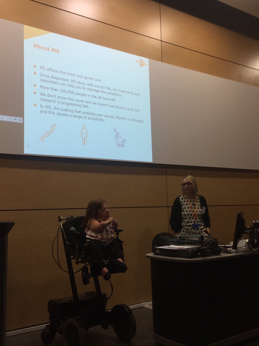 SusieWilsonOT's tweet photo. ⁦Very interesting by ⁦@AngieandTheo⁩ ⁦@yvonne_trace1⁩ from ⁦@mssocietyuk⁩ talking about MS ⁦@CumbriaUni⁩ #UoCNeuroStudy day https://t.co/XUsrszoIuL