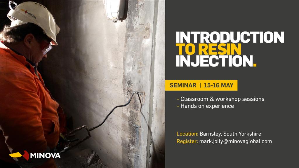 minovaglobal's tweet photo. Only 2 spaces left! 
Join us at our Barnsley office on 15-16 May, for a resin injection seminar. 
To register for this event, please email mark.jolly@minovaglobal.com or call 07827831048.
#resininjection #construction #minova #training https://t.co/7pv9jOqCcH