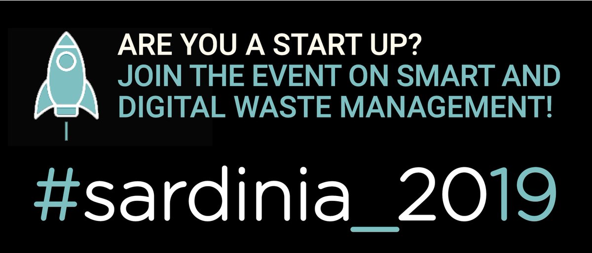 SardiniaSympo's tweet photo. Side event on #Smart #Waste #Management --> #startups are invited to present new ideas and projects @Sardinia2019 
More at https://t.co/WzkKe4bEq6 https://t.co/Po5gEfsoDC