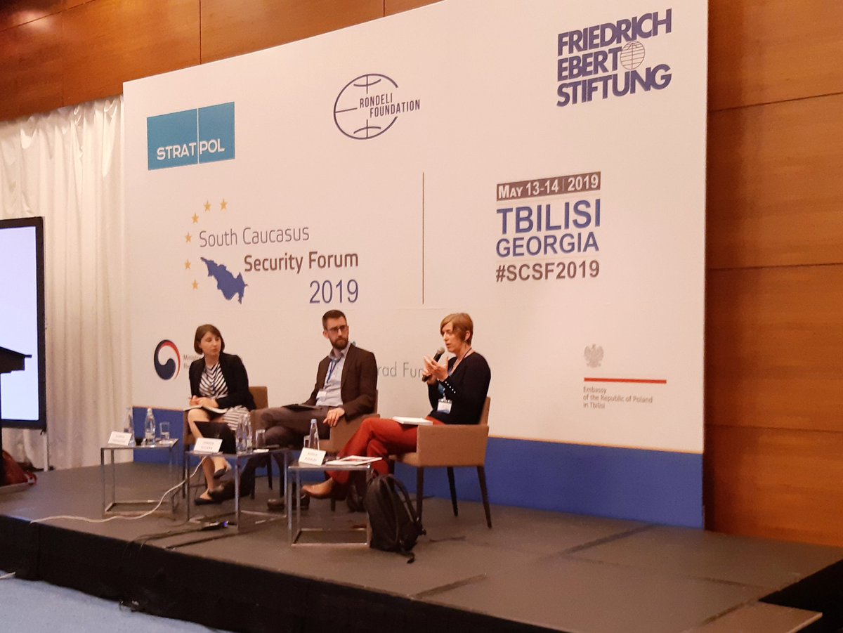 Yesterday, 25 years ago, the ceasefire in the Nagorno Karabakh war was signed but the Conflict remains the top security issue in the South Caucasus. #SCSF2019 discusses possible breakthrough in the peace process with <a href="/joshuakucera/">Joshua Kucera</a> <a href="/Olesya_vArt/">Olesya Vartanyan</a> and <a href="/Sophia_Pugsley/">Sophia Pugsley</a>