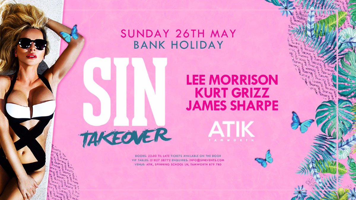 The first 100 tickets sold for Sunday 26th May will be entered into a draw to win a VIP package including a bottle of Ciroc! Head over to our Facebook page for more details!

Tickets available here: bit.ly/2UvAuHo

#SIN #ATIK