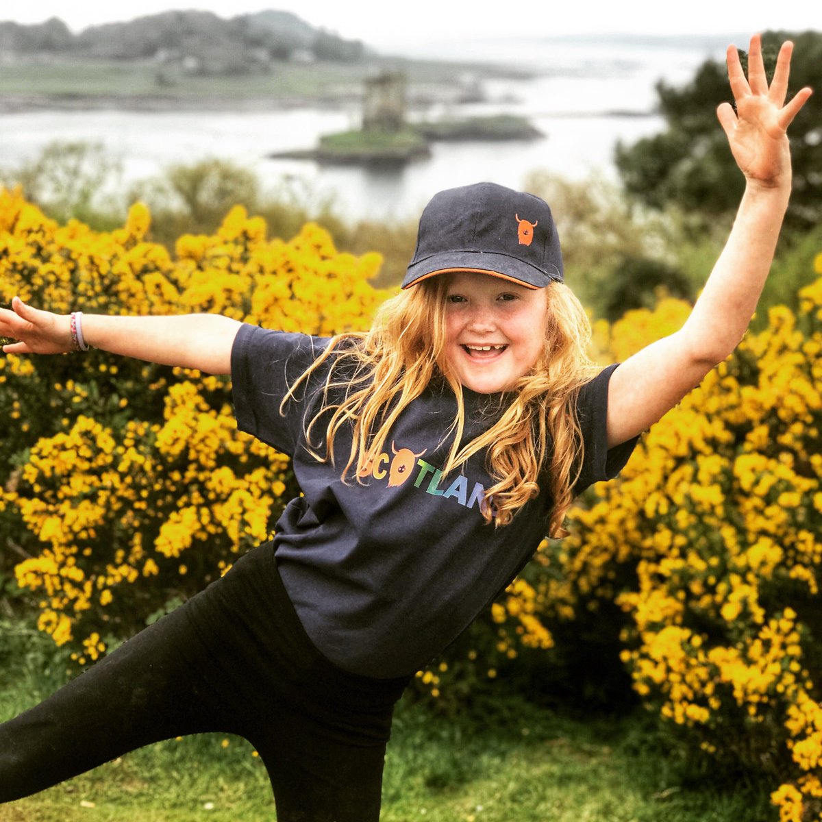 One of our lovely customers modelling our very own kids Scotland Rainbow t-shirt design for our fabulous clients #CastleStalkerView To order any of our designs, contact our sales team on 0131 510 7711 #personalisedclothing #tshirtdesign #tshirtprinting #printing